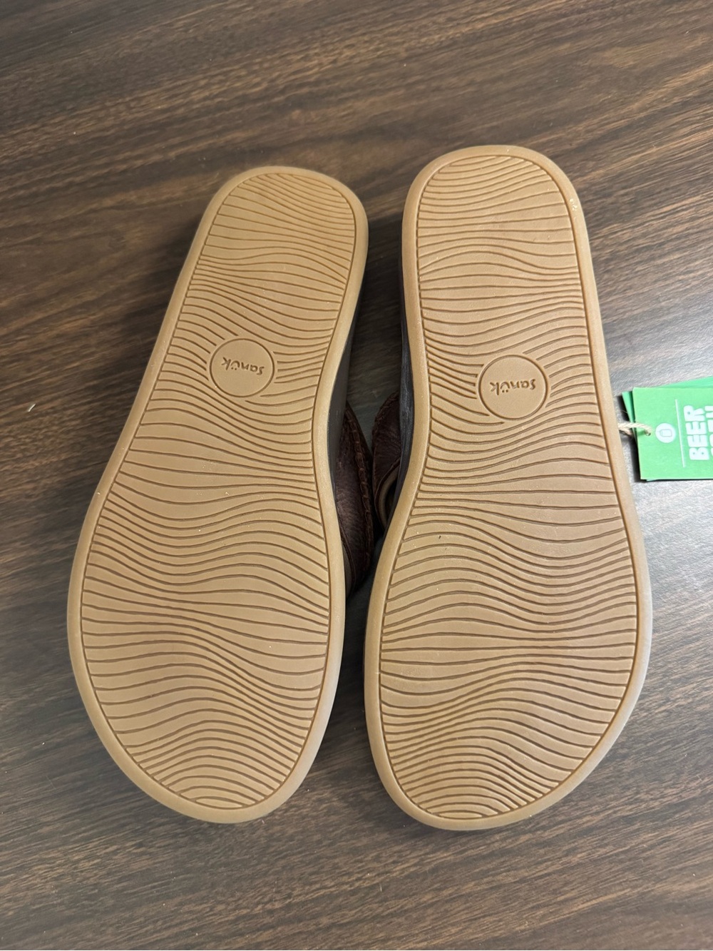 Sanuk Cosmic Yoga Mat LX Leather Flip Flops Brown Men’s Size 10 NWT flip flops - Picture 7 of 8